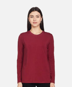Full Sleeve Round Neck Slim Fit Cotton Tshirt